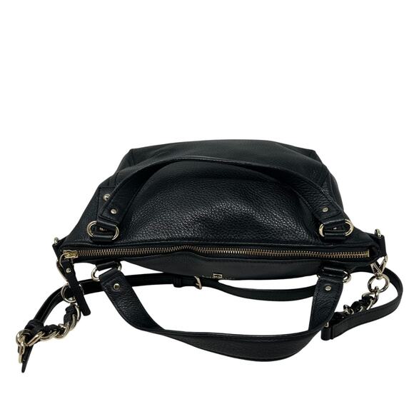 Kate Spade Black Leather Satchel Pine Street Kori Gold Chain Strap & Top Handle - Picture 10 of 16